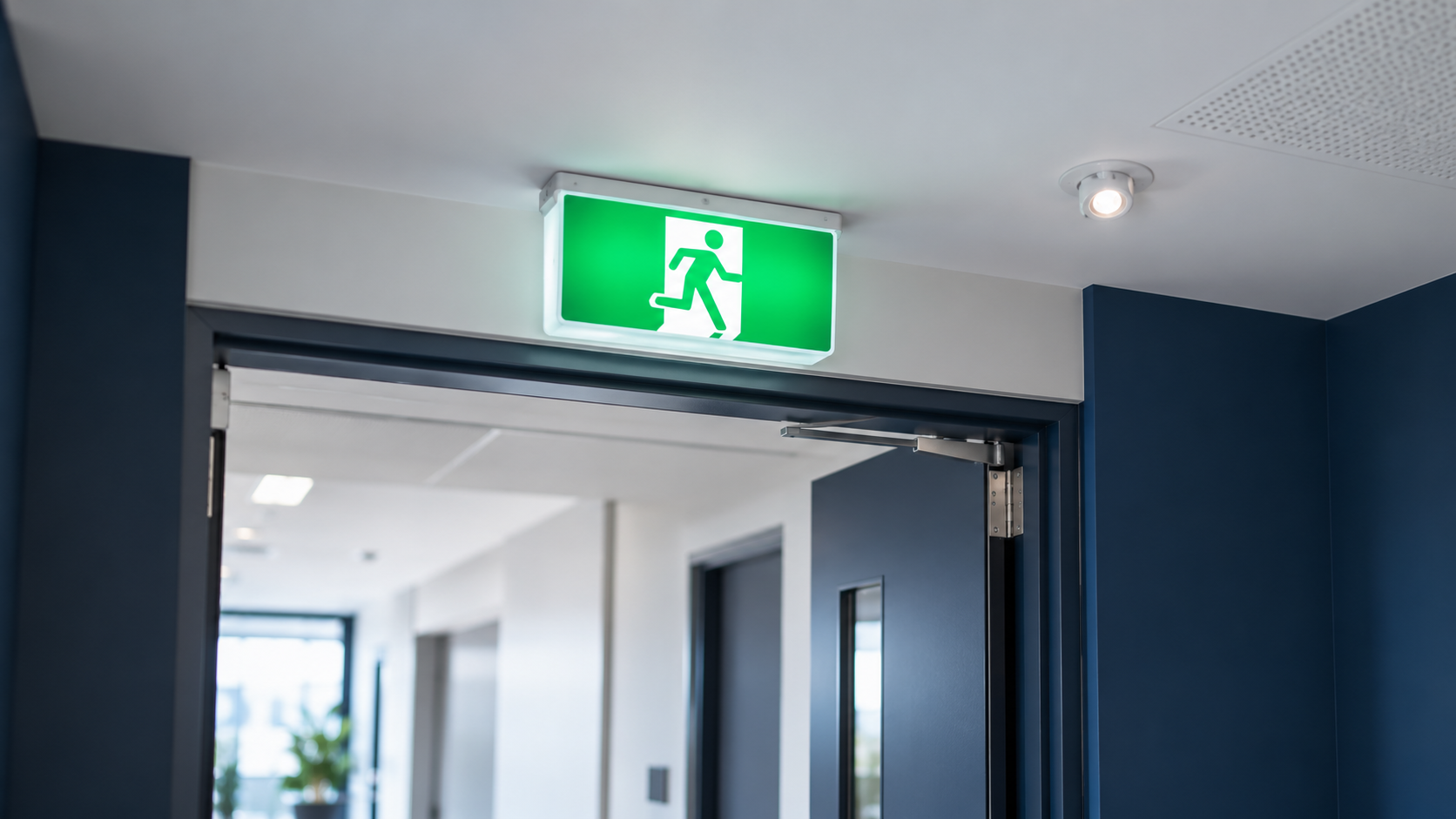 Emergency exit light illustration